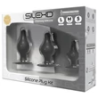 Silexd - szilikon anál plug szett - 3db (fekete)