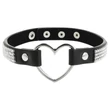 Coquette - strasszos choker szív medállal (fekete)