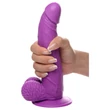 XR Brands POP - tapadótalpas, herés dildó - 19 cm (lila)