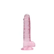 RealRock - átlátszó élethű dildó - pink (17cm)