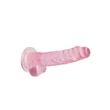 RealRock - átlátszó élethű dildó - pink (17cm)