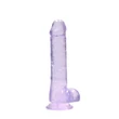 REALROCK - átlátszó élethű dildó - lila (19cm)