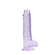 REALROCK - átlátszó élethű dildó - lila (19cm)