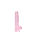 REALROCK - átlátszó élethű dildó - pink (15cm)