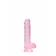 REALROCK - áttetsző élethű dildó - pink (15cm)