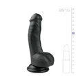 Easytoys - tapadókorongos, herés dildó (15cm) - fekete