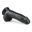 EasyToys - tapadókorongos, herés dildó (20 cm, fekete)