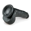 EasyToys - tapadókorongos, herés dildó (20 cm, fekete)