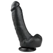 EasyToys - tapadókorongos, herés dildó (20 cm, fekete)
