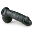Easytoys - tapadótalpas, herés dildó (22,5cm) - fekete