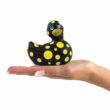  My Duckie Happiness 2.0 - pöttyös kacsa vízálló csiklóvibrátor (fekete-sárga)