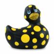  My Duckie Happiness 2.0 - pöttyös kacsa vízálló csiklóvibrátor (fekete-sárga)