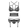 Obsessive Frivolla - pikáns csipke fehérnemű szett (fekete)