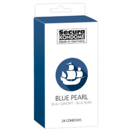 Secura Blue Pearl - gyöngyös kék óvszerek (24db)