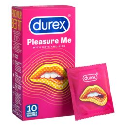 Durex Pleasure Me - bordás-pontozott óvszer (10db)
