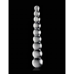 Icicles No. 2 - gömbös üveg dildó (átlátszó)