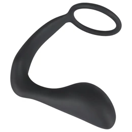 Black Velvets - anál plug péniszgyűrűvel (fekete)