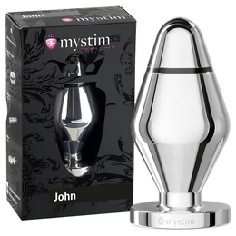 mystim Little John - elektro anál plug - ezüst (nagy)