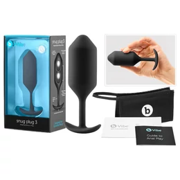 b-vibe Snug Plug 3 - dupla golyós butt plug (180g) - fekete