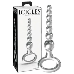 Icicles No. 67 - gömbös üveg dildó (átlátszó)