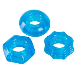 You2Toys Stretchy - szilikon péniszgyűrű trió (kék)