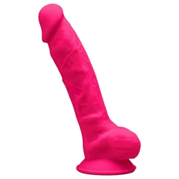 Silexd 7 - tapadókorongos, herés dildó - 17,5cm (pink)
