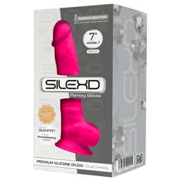 Silexd 7 - tapadókorongos, herés dildó - 17,5cm (pink)