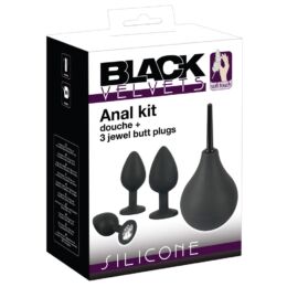 Black Velvet - anál dildó szett (4 részes) - fekete