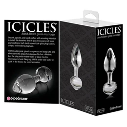Icicles No. 44 - kúpos, üveg anál plug (átlátszó)