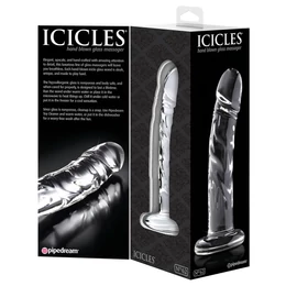 Icicles No. 62 - péniszes üveg dildó (átlátszó)