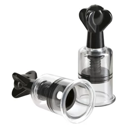 Fetish Super Suckers - mellbimbó szívó pumpa (fekete-átlátszó)