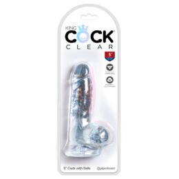King Cock Clear 5 - tapadótalpas, herés kis dildó (13cm)