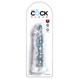 King Cock Clear 8 - tapadótalpas, nagy dildó (20cm)