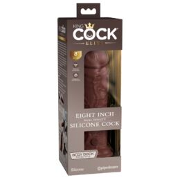 King Cock Elite 8 - tapadótalpas, élethű dildó (20cm) - barna