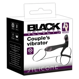 Black Velvets - akkus, 2in1 párvibrátor és péniszgyűrű (fekete)