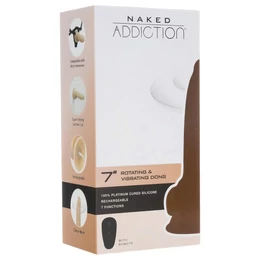 Naked Addiction Rotating 7 - forgófejes vibrátor (18cm) - natúr