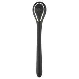 Penis Plug Dilator - akkus, vibrációs dilátor (1,1cm) - fekete
