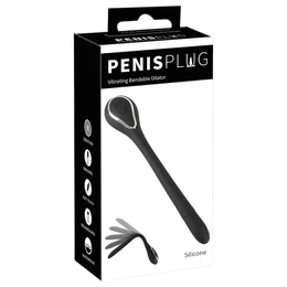 Penis Plug Dilator - akkus, vibrációs dilátor (1,1cm) - fekete