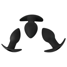 Black Velvets - akkus anál vibrátor szett - 3 részes (fekete)