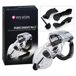 mystim Pubic Enemy No 2 - elektro pénisz ketrec