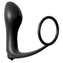 analfantasy ass-gasm vibrator - análujj vibrátor péniszgyűrűvel (fekete)