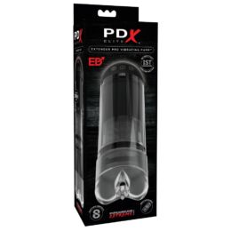 PDX Elite Extender Pro - akkus szívó, fel-le mozgó punci maszturbátor (fekete)