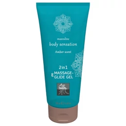 Shiatsu 2in1 Amber Scent - masszázs síkosító - amber (200ml)