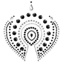 Csillogó gyémántok intim ékszer szett - 3 részes (fekete)