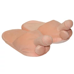 Plüss papucs natúr - pénisz formájú