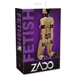 ZADO - bőr komplett kötöző bilincs szett (fekete)