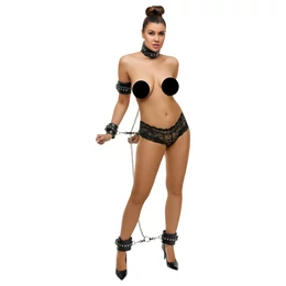 ZADO - bőr komplett kötöző bilincs szett (fekete)