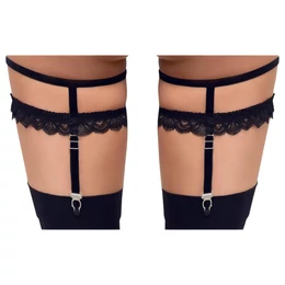 Cottelli - díszes harisnyakötő combszíj (fekete)