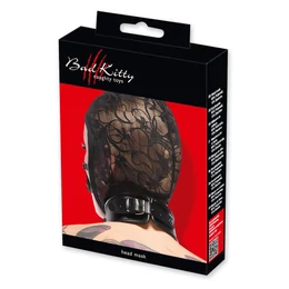 Bad Kitty - csipkés, pántos fejmaszk (fekete)