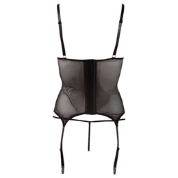 Cottelli - fényes csíkos, átlátszó felső (fekete)